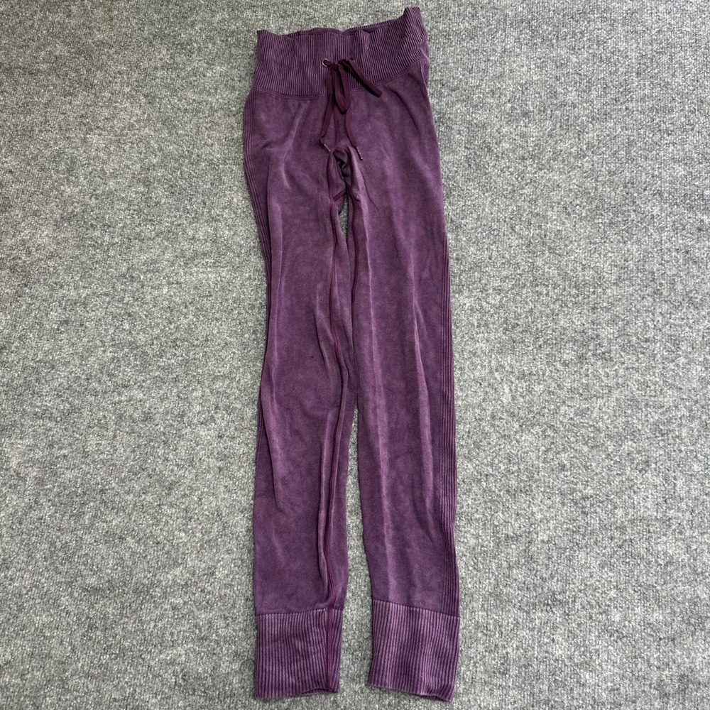Pink Active Leggings Womens Size XS Purple Acid Wash Ribbed Seamless Athletic